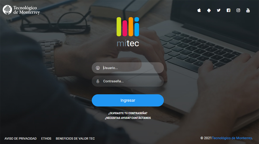 Plataforma MiTec disponible para el alumno de Prepanet