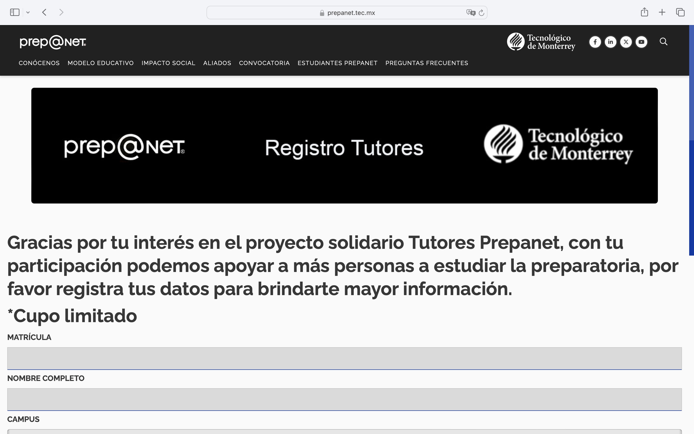 REGISTRO TUTORES